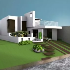 House Villa Residence Building Scene 3d model