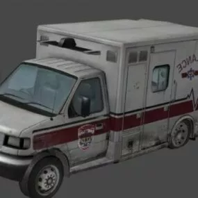 Ambulance Wrecked Car 3d model