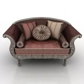 Antique Sofa White Couch 3d model