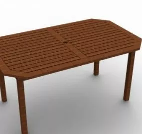 Wooden Table 3 Skins 3d model
