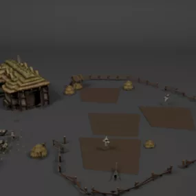 Medieval Farm Building 3d model