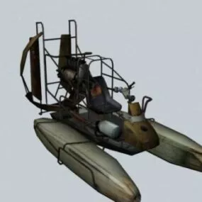 Airboat With Machine 3d model