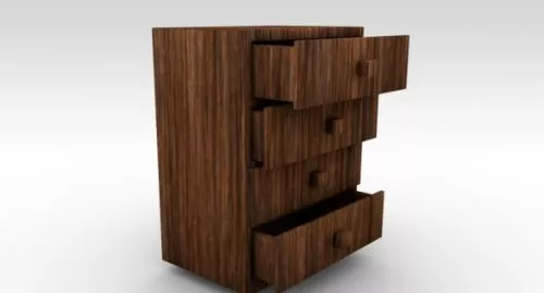 Closet With Middle Shelf With Clothes 3d model