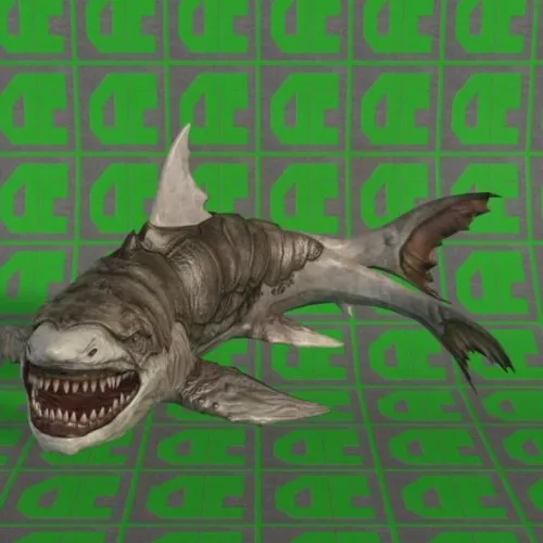 Sailor Ship With Shark Attack 3d model
