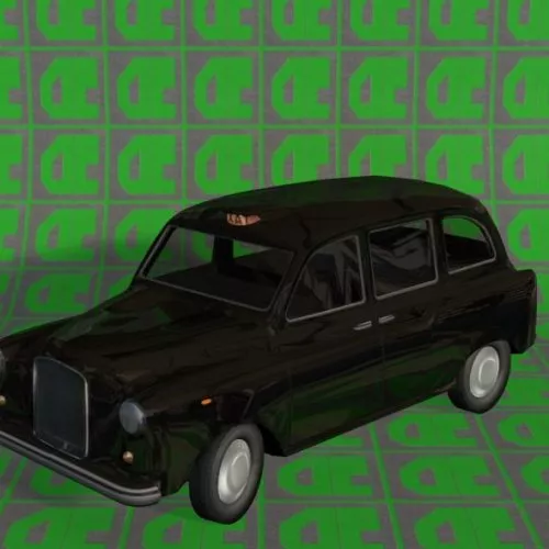 Cartoon Vintage Taxi Cab 3d model