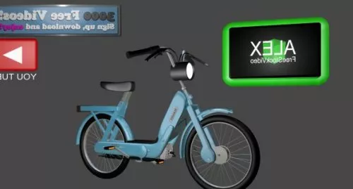 Blue Moped Scooter 3d model