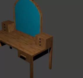 Wooden Makeup Dresser 3d model