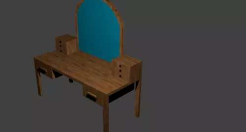 Wooden Makeup Dresser 3d model Wooden Makeup Dresser 3d model