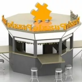 Fast Food Kiosk Building 3d model