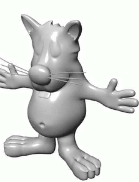 Outline Cat Character 3d model