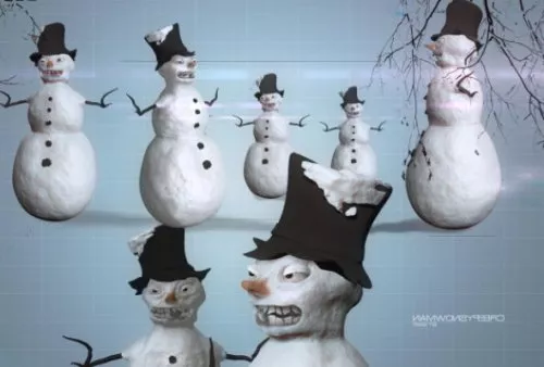 Cute Cartoon Snowman 3d model