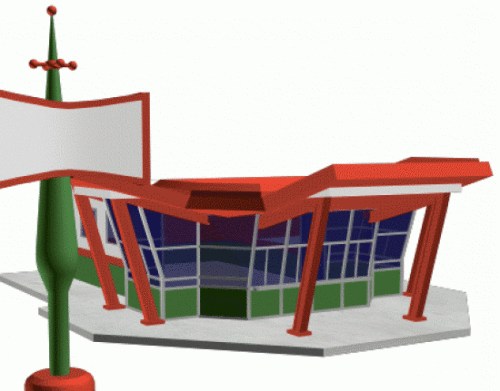 Fast Food Kiosk 3d model Fast Food Kiosk 3d model