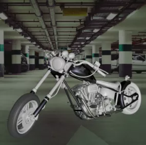 Harley Davison Chopper 3d model
