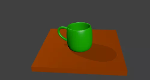 Tableware Cups On Plate 3d model