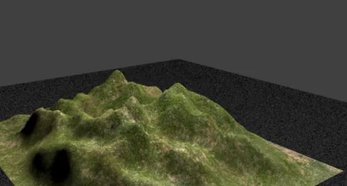 Red Solid Terrain Landscape 3d model