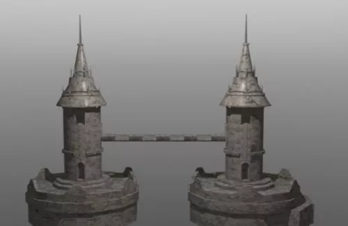 Low Poly Castle Scene 3d model