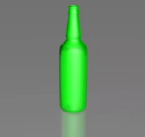 Green Glass Bottle 3d model