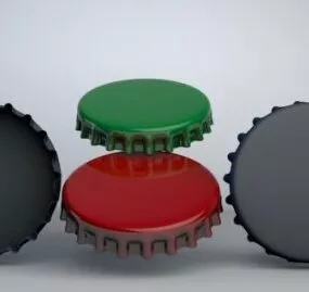 Metal Bottle Caps Set 3d model