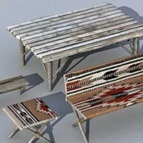 Garden Furniture Table And Chair 3d model