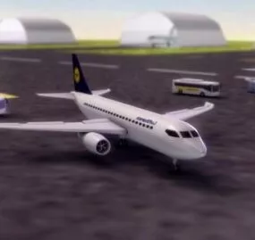 Lufthansa Aeroplane Airbus 3d model