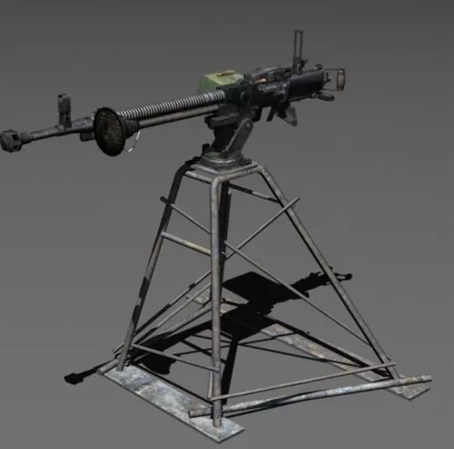 Tripod Machine Gun 3d model Tripod Machine Gun 3d model