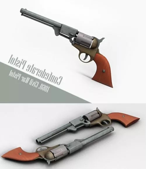 Old Vintage Revolver 3d model