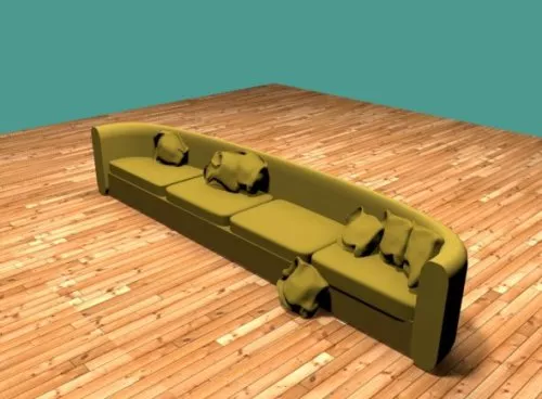 Long Sofa 3d model Long Sofa 3d model