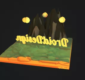 LowPoly Island Scene 3d model