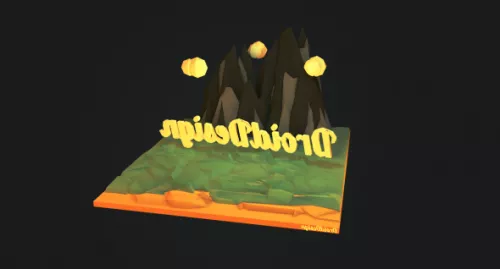 Tropical Island With Coconut Tree 3d model