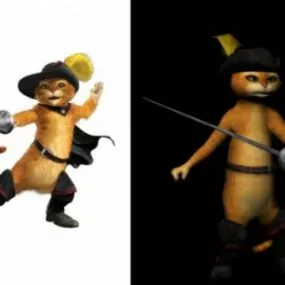 Puss In Boot Cat Character 3d model