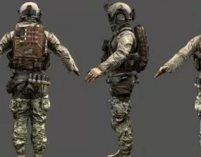 Us Assault Battlefield Character 3d model