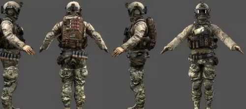 Us Assault Battlefield Character 3d model Us Assault Battlefield Character 3d model