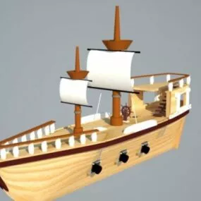Lowpoly Pirate Ship 3d model