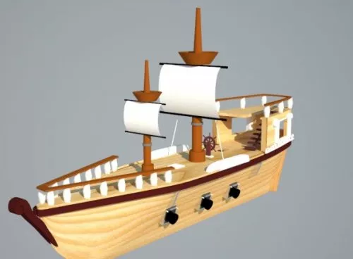 Lowpoly Pirate Ship 3d model Lowpoly Pirate Ship 3d model