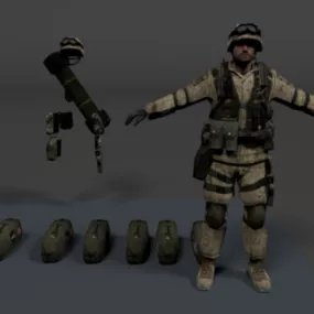 Bf2 Soldier 3d model
