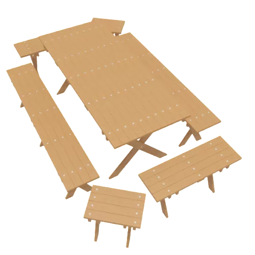 Wooden Outdoor Furniture Set 3d model Wooden Outdoor Furniture Set 3d model