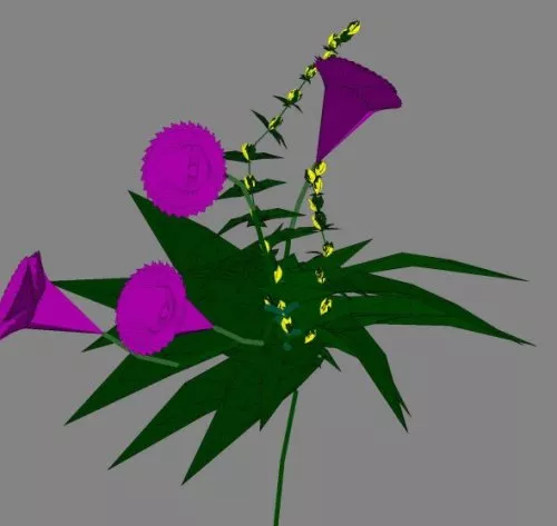 Purple Flower 3d model Purple Flower 3d model