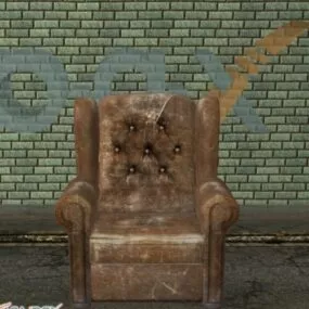 Old Leather Armchair 3d model