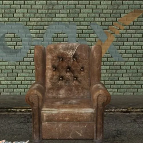 Old Leather Armchair 3d model Old Leather Armchair 3d model