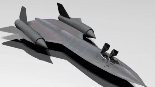 Jet Fighter Flying On Sky Dome 3d model