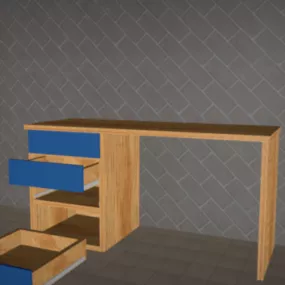 House Wooden Desk 3d model