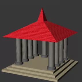 Basic Temple Building 3d model