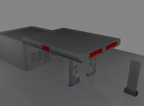 Gas Station 3d model Gas Station 3d model