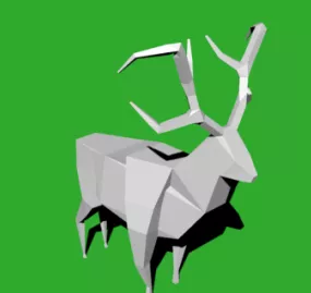 Origami Deer 3d model