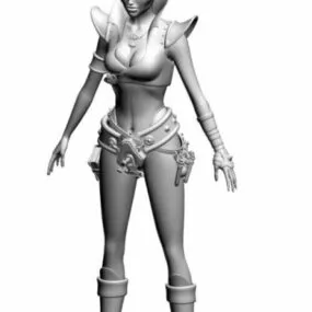 Comic Girl Character 3d model