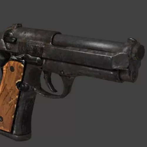 Classic Revolver Pistol 3d model