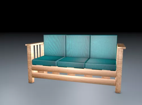 Wooden Sofa 3d model Wooden Sofa 3d model