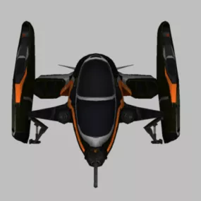 Scifi Gunship Aircraft 3d model