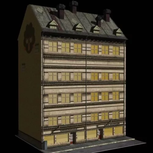 Old Apartment Building 3d model Old Apartment Building 3d model