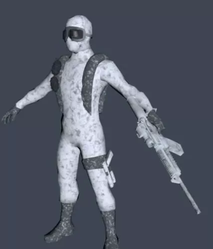 Chinese Soldier In Uniform 3d model